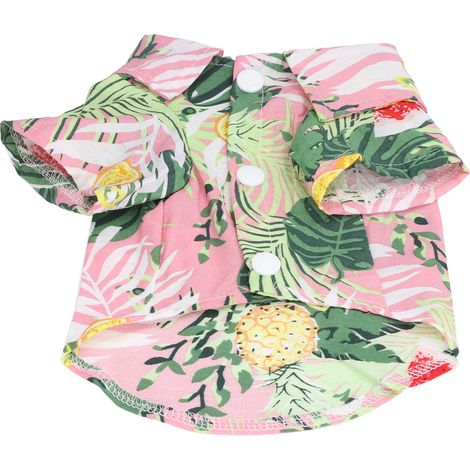 Chemise hawaïenne pour animaux de compagnie, mignonne et respirante, en coton, pour chiens, chats et lapins (taille XL). (1/5)