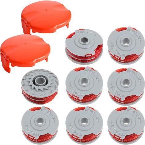 Bobine de rechange pour débroussailleuse Flymo FLY021/513937190, 0,2 cm 11 m compatible avec Flymo Contour 500 XT/Power Trim/Mini Trim avec housse FLY060 (8 bobines + 2 couvertures) (1/5)