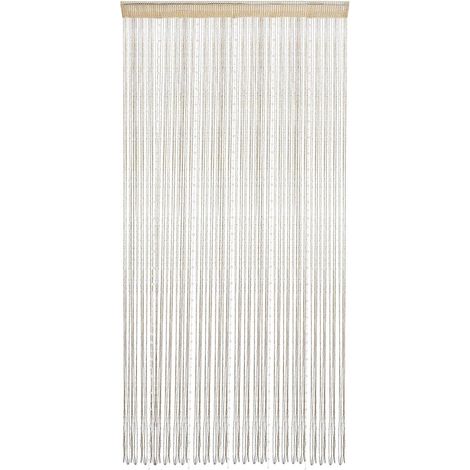 Tenda con perline, tenda in filo metallico codificato con perline di cristallo e nappe - tenda per armadio - cordoncino per porta - tende - per porte - per uso interno - da appendere - decorazione - 1 (1/5)