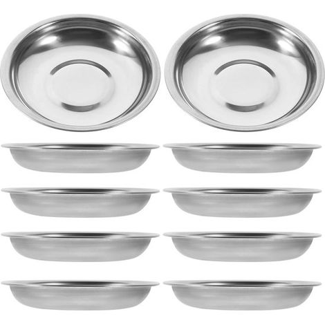 Juego de 10 platillos de acero inoxidable para salsas y especias, perfectos para cualquier ocasión (1/5)