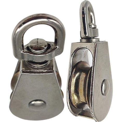 Pulley - Nickel Plated Steel - 20mm Diameter - Rotating Ring - For Clothesline Drying Rack Turnbuckle Weight Bar - Pack Of 4 (1/5)