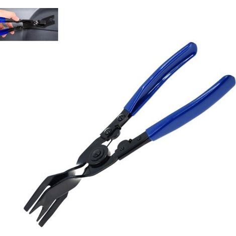 1 pinza per clip di fissaggio per interni auto, pinza per clip di fissaggio, strumento per rimuovere le clip di fissaggio delle portiere e degli interni, blu, 23,5 × 8 cm (1/5)