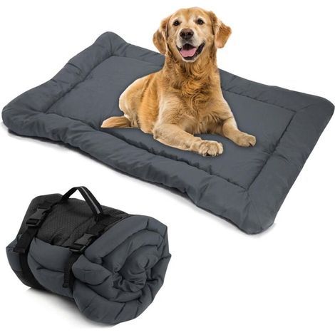 Faltbare Hundematte, Hundebett, großes bis mittelgroßes tragbares Hundekissen, wasserdichtes Katzenkissen, große Reisedecke für Haustiere im Freien, multifunktionale Matratze, 90 x 60 cm (Grau) (1/5)