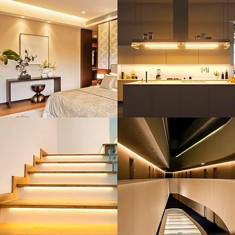 COB LED Strip 2700K 5M Warm White LED Strip Dimmable 24V LED Strip Light Bluetooth Application CRI 92+ Width 8mm with Remote Control and Power Supply for Home Decoration (1/5)