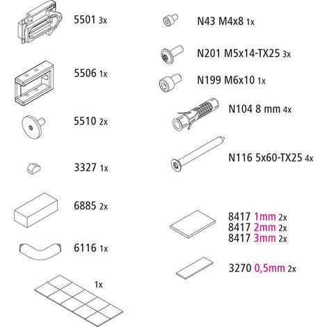 Kermi EBNI002 SET Montagekleinteile