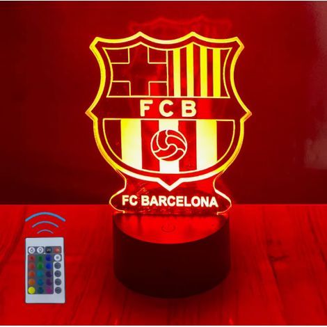 Lampe pour enfants, FC Barcelone, lampe 3D de football, 16 couleurs de lumière et télécommande, cadeau pour les enfants passionnés de football (1/3)