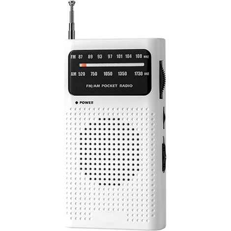 Batteriebetriebenes Transistorradio – tragbares AM/FM-Taschenradio – Notfallradio – Batteriebetriebenes Radio – Batteriebetriebenes Katastrophenradio – Weiß (1/5)