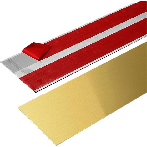 Protection de plinthe autocollante en acier inoxydable pour meubles de cuisine et placards couleur dorée largeur 10 cm (1/5)