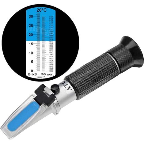 Brix Refractometer 0-32% & SG 1.000-1.130 - Beer Brewing - Sugar Wort Test - Automatic ATC (1/5)