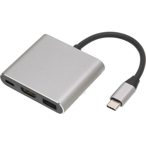 Hub USB C vers HD Multimedia Interface 3 en 1, 4K UHD 3840x2160 30Hz, avec Ports USB 3.0 et HDMI (1/5)