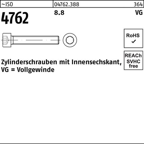 Vis à tête cylindrique ISO 4762 à 6 pans creux VG M10x 100 8.8 100 pièces