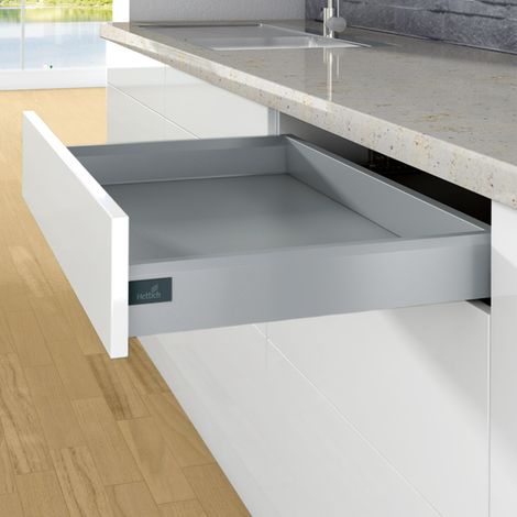 Hettich – Coulisse pour tiroir 94 mm – Longueur 450 mm – Système de coulisse à glissière – Vendu par kit – Pour bois dur (1/5)