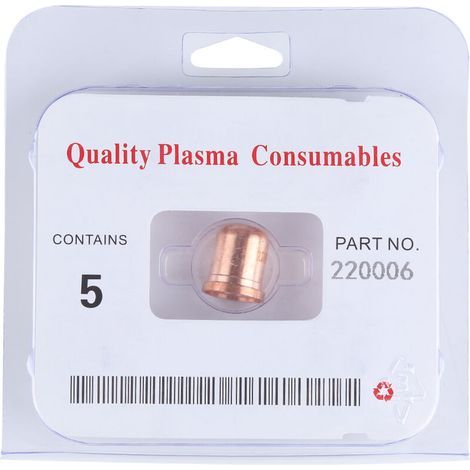 Lotto di 5 ugelli di taglio in rame tellurato per torcia da taglio al plasma MAX1250, accessori per utensili 220006 (1/5)