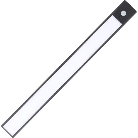 Éclairage sous meuble LED rechargeable avec détecteur de mouvement et aimant pour placard, cuisine et penderie (noir) (1/5)