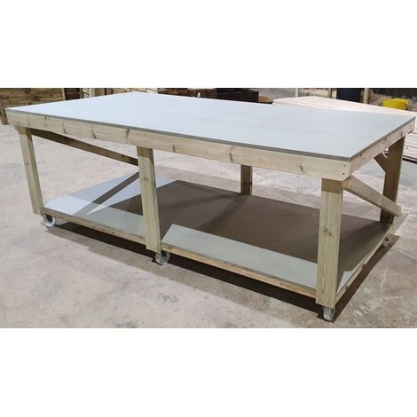 WorkBench uniMDF Top 4FT Wide With Wheels, 8ft (240cm) With wheels (1/3)