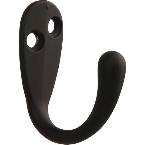 Lot de 6 crochets à manteaux, crochets muraux pour manteaux, peignoirs, lourdes charges avec 12 vis pour chambre, salle de bain, cuisine, porte, mur (noir mat)