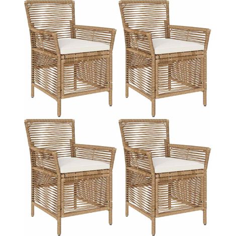Maison Exclusive - Gartenstuhl mit Kissen 4 pcs Beige und Creme P
