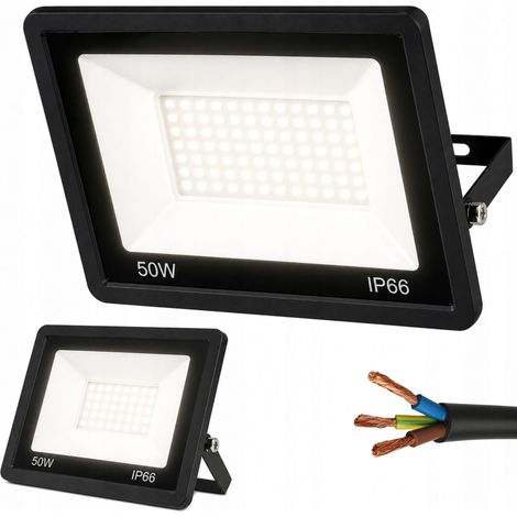 Lámpara LED tipo foco halógeno para exteriores, resistente al agua, 50W 4500K (1/5)