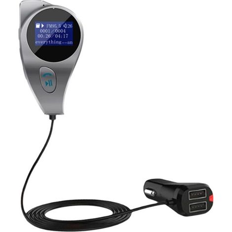 Transmisor FM para coche 5.0, receptor de audio auxiliar, reproductor MP3, cargador USB dual, ranura para tarjeta TF, unidad flash USB, kit manos libres.