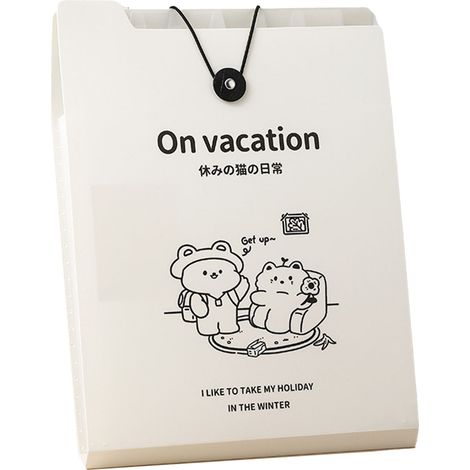 Classeur extensible format A4, dossier accordéon vertical pratique et solide, organiseur de documents portables pour étudiants, vacances de Meow. (1/5)