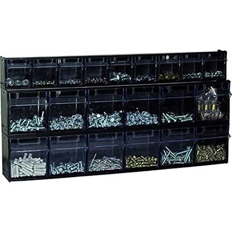 Vigor 4034521 Cassettiera Multibin in Kit 21 Cassetti Portaminuteria 600x95x310 mm Fissabile a Muro (1/3)