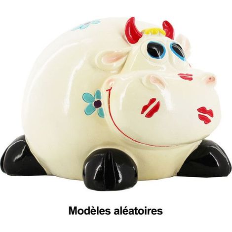 Tirelire pour enfant - Animaux colorés - Vache - Cochon - Girafe - Hippopotame
