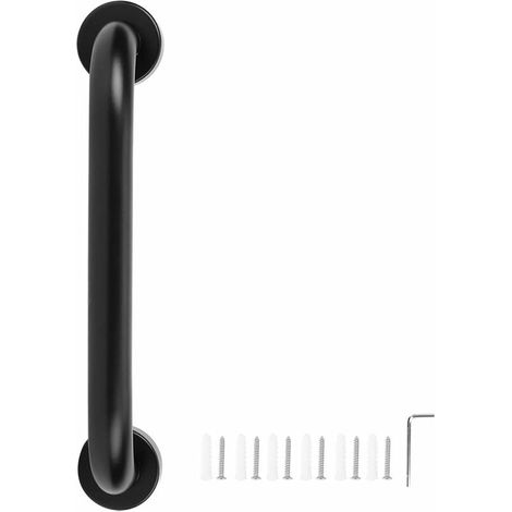 Corrimano per vasca da bagno in alluminio nero, barra di sicurezza antiscivolo, accessorio per bagno, 30 cm, T-Audace