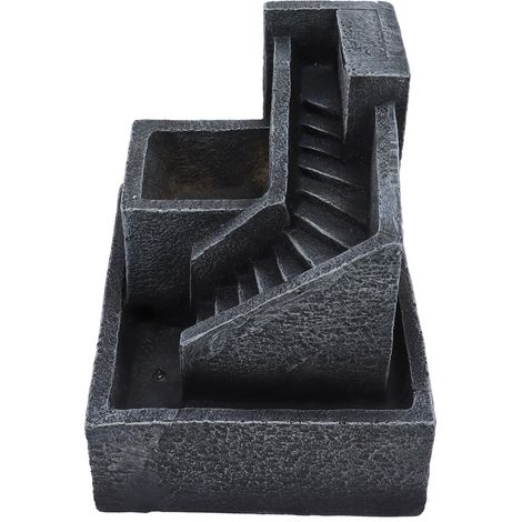 Fontaine de table géométrique à LED en résine avec jet d'eau pour plantes vertes, idéale pour la maison ou le bureau, prise européenne 220 V (1/5)