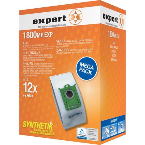expert 1800 MP EXP Staubsaugerbeutel, 12+2, Duraflow