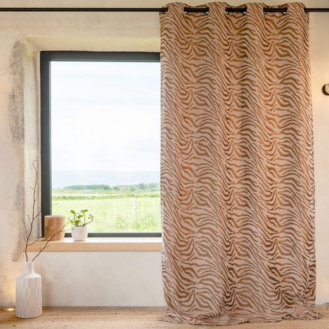 Rideau zèbre tissu chenille Beige 140x260 cm