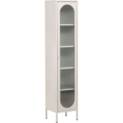 Vitrine Design en Métal "Cali" 180cm Beige (1/5)