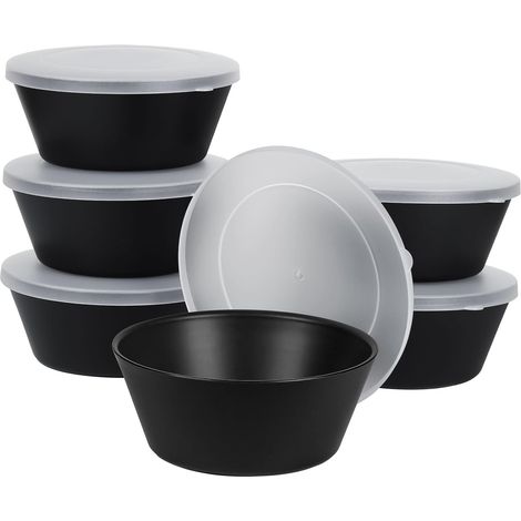 Lot de 6 Grands Bols avec Couvercles 750 ml - Bols Alimentaires Incassables pour Salade, Soupe, Céréales - Micro-ondes (1/5)