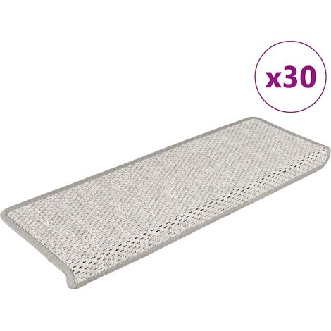 Stufenmatten Selbstklebend Sisal-Optik 30Stk. 65x21x4cm Platina