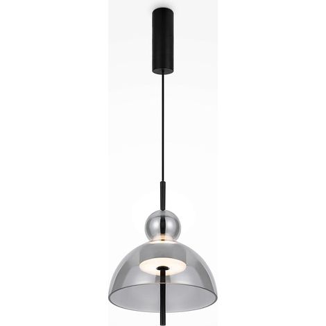 Suspension LED moderne - verre gris silhouette ronde NORA (1/5)
