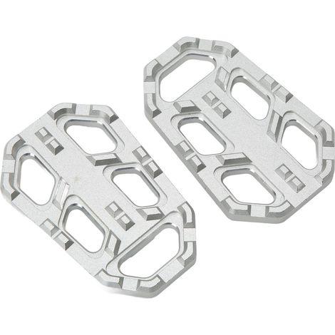 2 breitere Motorradfußrasten aus Aluminiumlegierung, silberfarben (1/5)