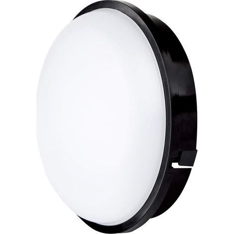Plafonnier LED Rond Noir 15W, IP65, 1600Lm, Blanc Chaud 3000K, Parfait pour Intérieur, Extérieur, Salle de Bains, Couloir, Couloir, Jardin, Garage, Blanc Chaud (1/5)