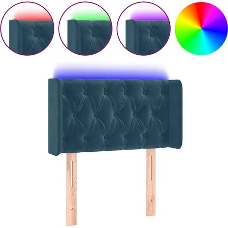 Maison Exclusive - Cabecero con LED de terciopelo azul oscuro 83x (1/5)