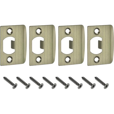 4pcs Plaque de Gâche de Porte D-Type 57x45mm Angle Droit, Bronze (1/5)