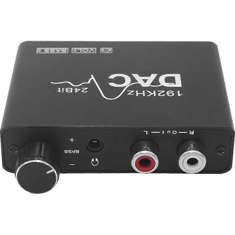 Convertisseur numérique-analogique (DAC) 192 kHz, optique coaxial Toslink vers analogique RCA 3,5 mm (G/D), adaptateur audio avec contrôle du volume. (1/5)