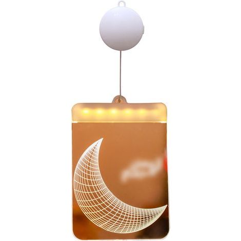 Suspension horizontale en forme de lune (blanc chaud), guirlande lumineuse LED décorative pour l'Aïd el-Fitr, éclairage d'ambiance étoiles et lune, guirlande lumineuse pour les fêtes du Moyen-Orient (1/5)
