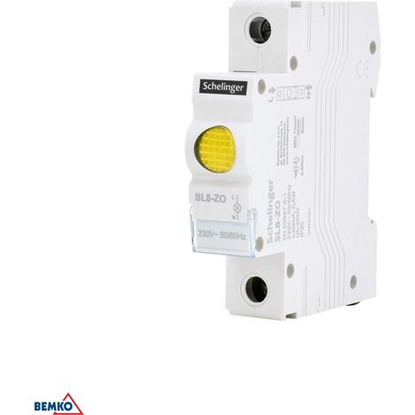 Voyant LED Jaune SL8 Schelinger - 0,6W - 230V AC - IP20 - 81x69x17mm (1/5)