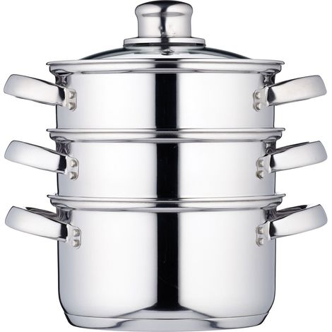 KitchenCraft - Piroscafo a vapore in acciaio inossidabile con 3 livelli, 16 cm (1/5)