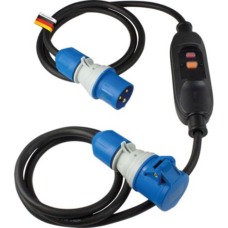 as - Schwabe Cavo di prolunga CEE con interruttore di protezione personale PRCD, 30 mA, ca. 3 m, prolunga CEE 230 V, 16 A, 3 poli, con interruttore di protezione personale, IP44, prodotto in Germania, (1/3)
