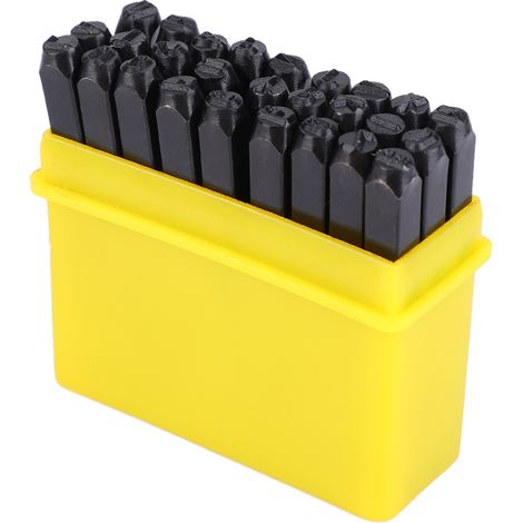 Kit de 36 poinçons en acier au carbone pour chiffres, lettres et alphabet + étui