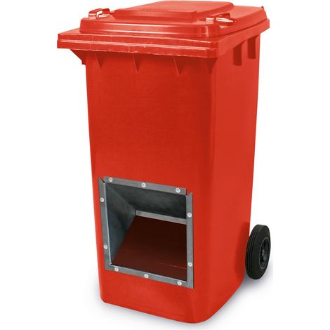 BRB Conteneur de 240 litres pour sel de déneigement avec ouverture pour retirer le sel et le gravier, rouge (1/2)