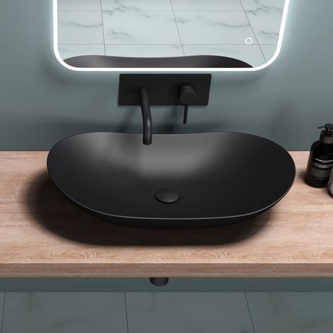 doporro Piletta di Scarico, Set di Pilette per Lavabo Valvola Push Up PU01, Nero