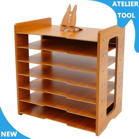 ATELIER Organisateur de papier de bureau à 7 niveaux Bureau Bureau Porte-fichiers Bureau Plateau de lettres A4 Trieur de papier Document Livre Magazine Étiquette de stockage (1/5)