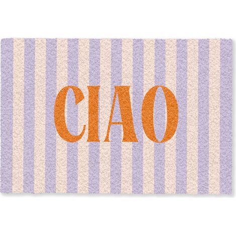 PAILLASSON Ciao - Citation - Pastel - Rayures 60x40 cm (1/5)