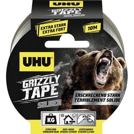 UHU Grizzly Tape® 51675 Nastro in tessuto Argento (L x L) 10 m x 49 mm 1 pz.