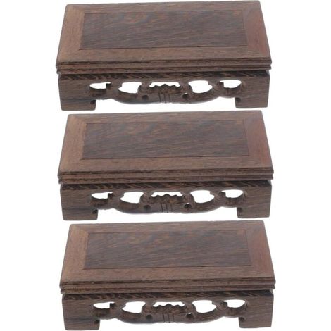 Espositori vintage in legno massello – Set di 3 eleganti piedistalli per l'arredamento di casa, soggiorno o ufficio.